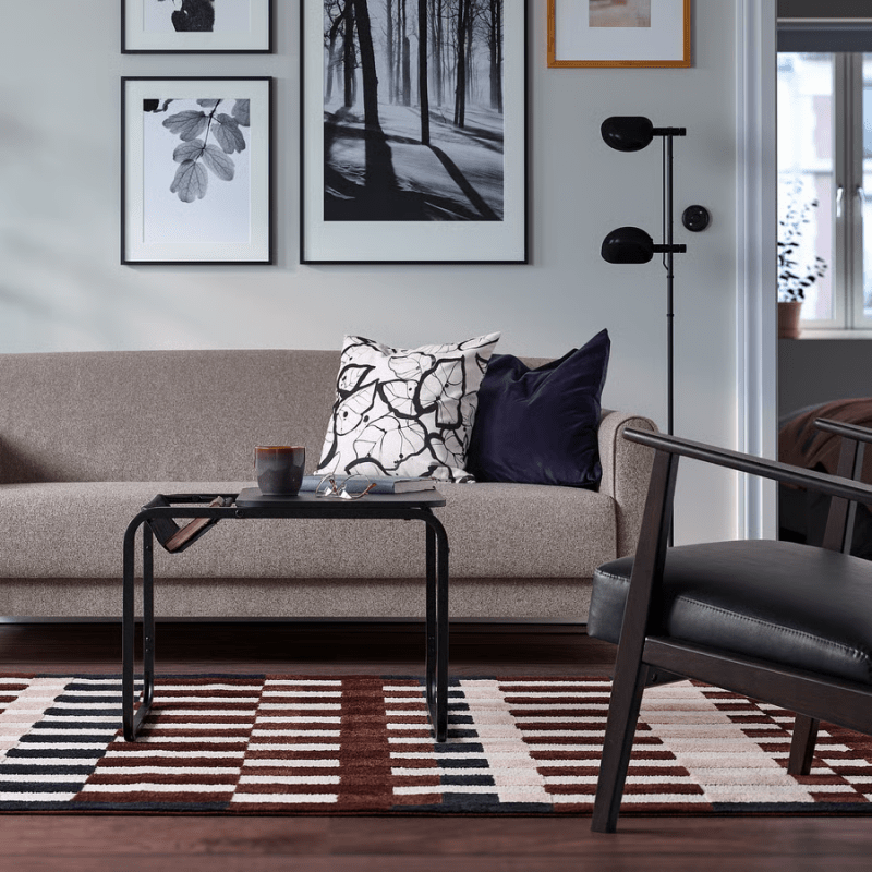 MARKBLÅMME Dywan z krótkim włosiem, wielobarwny/kratka, 160x230 cm