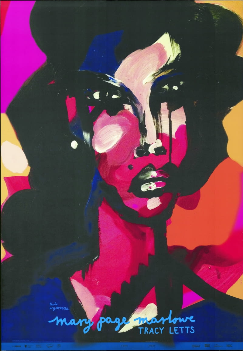 Plakat do spektaklu „Mary Page Marlowe”, wystawianego w Teatrze Wybrzeże w Gdańsku, w 2017 r. Do kupienia w galeriaplakatu.com.pl, 110 zł, format B1 (ok. 98 x 68 cm).