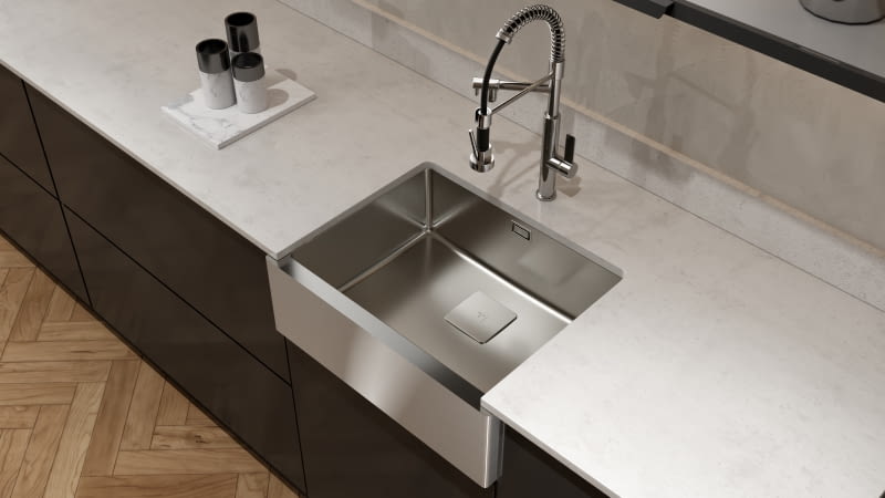 Ergonomiczny kształt tego modelu jest inspirowany stylem American Farmhouse; widoczny front zapewnia większą ochronę drewnianym elementom oraz ponadcza- sową estetykę, American Professional, Teka