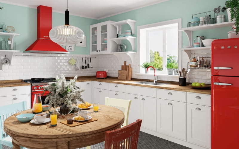 Czerwone akcenty w kuchni