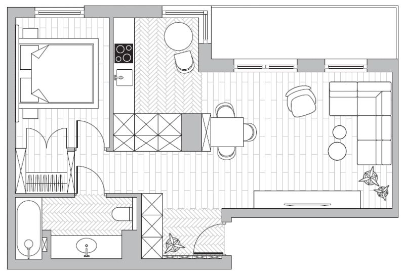 Plan mieszkania 54 m kw. Plan mieszkania 54 m kw.