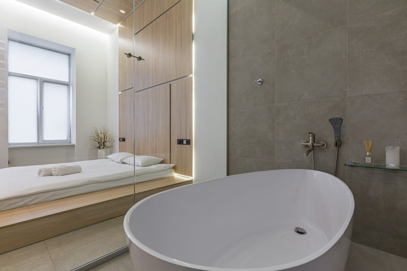 Sypialnia połączona z łazienką Sypialnia połączona z łazienką