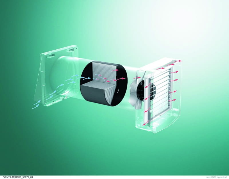 Przy odpowiednim  dobraniu parametrów pracy wentylacji decentralnej  mamy możliwość  regulacji jej wydajności w poszczególnych strefach budynku