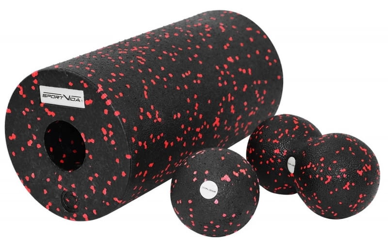 Zestaw do jogi i do masażu SportVida, wałek i piłeczki, 41,99 zł, empik.com