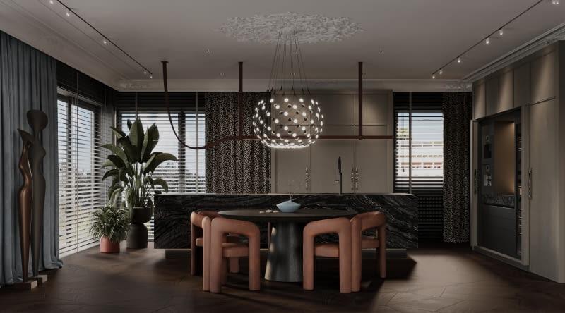 Z widokiem na park: warszawski penthouse projektu MODEKO Studio Z widokiem na park: warszawski penthouse projektu MODEKO Studio