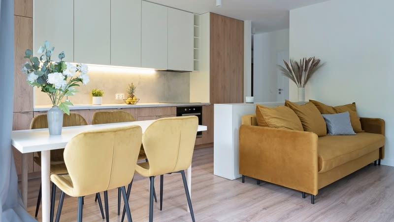 Jasne i eleganckie małe mieszkanie