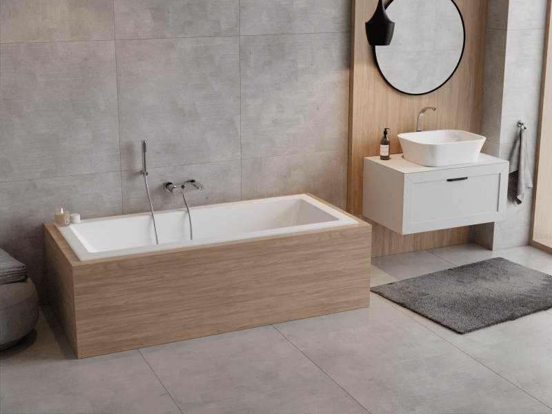 Wanna do zabudowy charakteryzująca się minimalistycznym designem, w którym główną rolę odgrywa ultraniski rant. Tego typu wykończenie nadaje bryle nowoczesny wygląd.