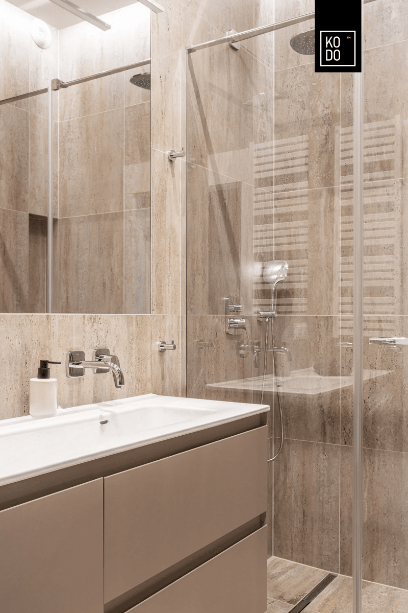 Dwupokojowe mieszkanie w kolorach ziemi Dwupokojowe mieszkanie w kolorach ziemi