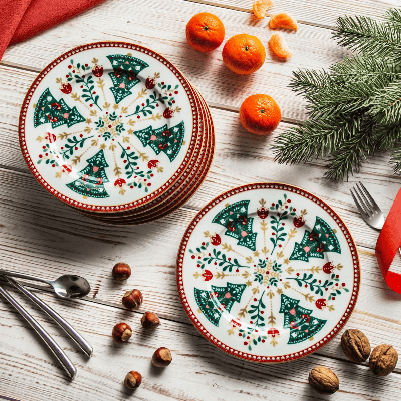 Talerz świąteczny porcelanowy EASY LIFE CHRISTMAS FOLK 19 cm