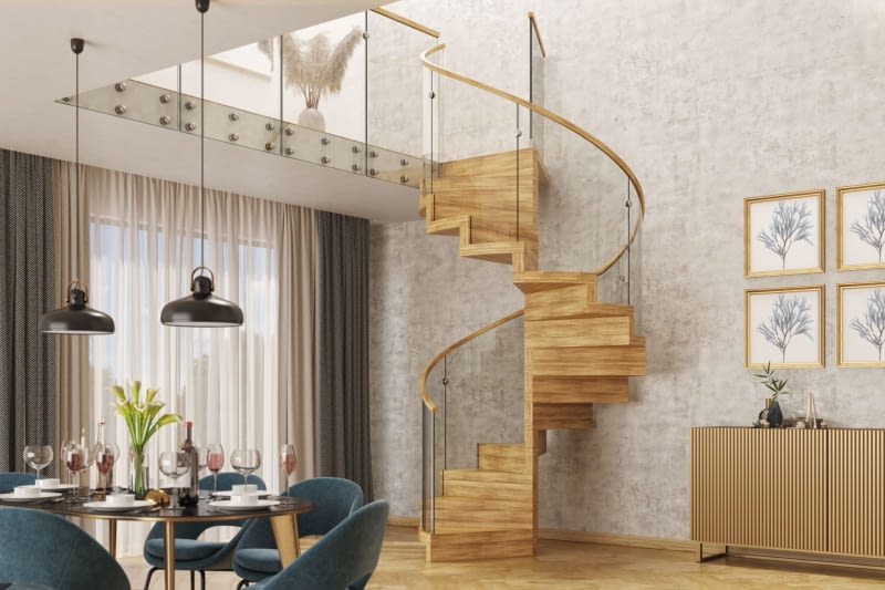 Szklane balustrady na schodach to popularny wybór ze względu na nowoczesny wygląd i optyczne powiększenie przestrzeni. Wymagają jednak spełnienia określonych norm bezpieczeństwa Szklana balustrada