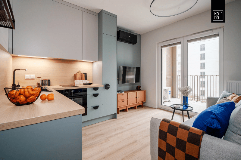 Nowoczesne małe mieszkanie w kolorach