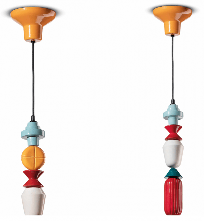 Lampa wisząca ceramiczna LARIAT ROLL żółty