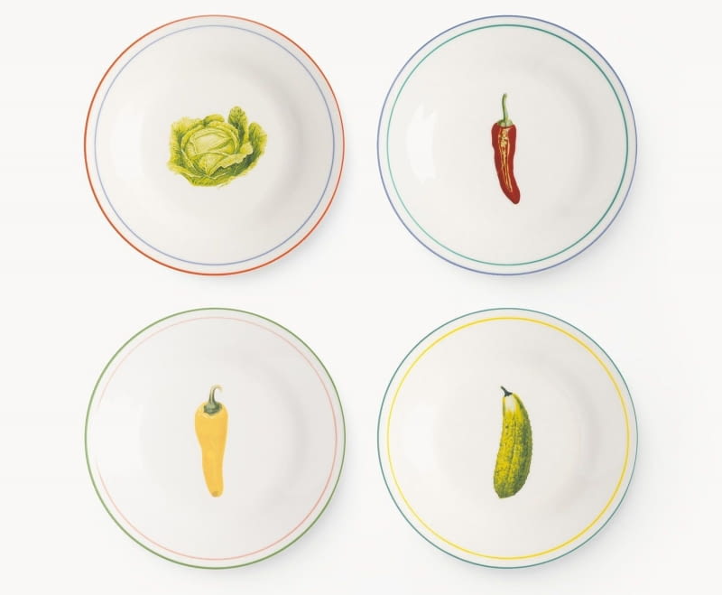 Komplet talerzy Vegetable, porcelana, śr. 21 cm, 269,90 zł (4 szt.), westwing.pl