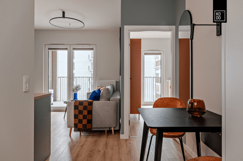 Nowoczesne małe mieszkanie w kolorach