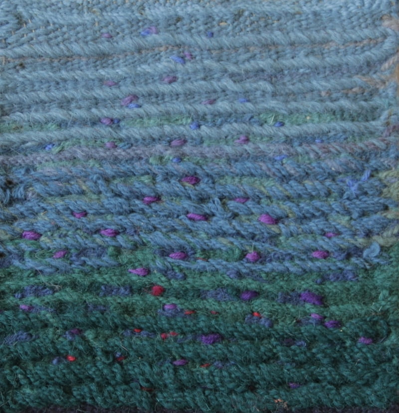 Adela Szwaja, Wiosna, 2000, wełna, len, miniatura tkacka z kolekcji Ireny Huml