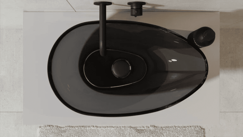 Besco Umywalka Przezroczysta Neya Carbon Grey