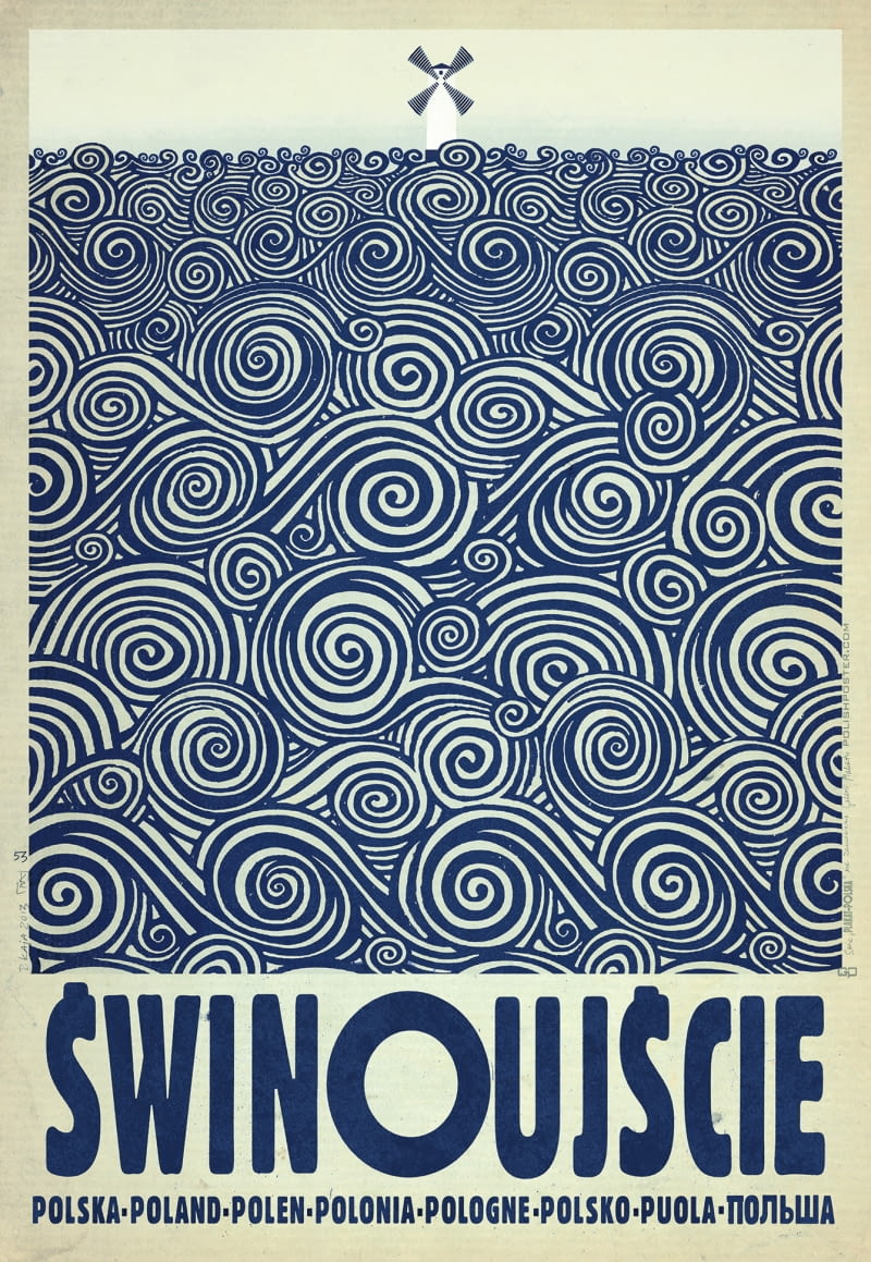 Plakat „Świnoujście”. Rok druku 2013. Dostępny w galeriaplakatu.com.pl, 120 zł, w formacie B1.