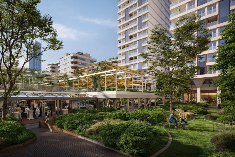 OgrodyTowarowa. Widok na Ogród Hala OgrodyTowarowa. Widok na Ogród Hala