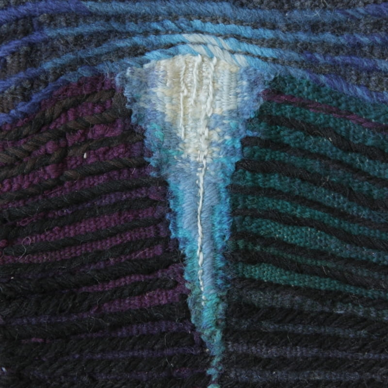 Adela Szwaja, Źródło, 1998, wełna, len, miniatura tkacka z kolekcji Ireny Huml