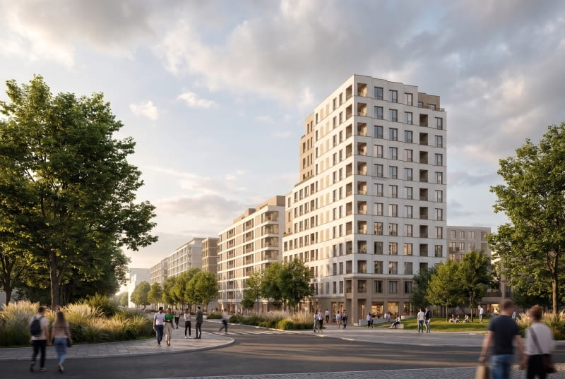 Nowa inwestycja Archicom u zbiegu ulic Postępu i Bokserskiej w Warszawie. Proj. WWAA Nowa inwestycja Archicom u zbiegu ulic Postępu i Bokserskiej w Warszawie. Proj. WWAA