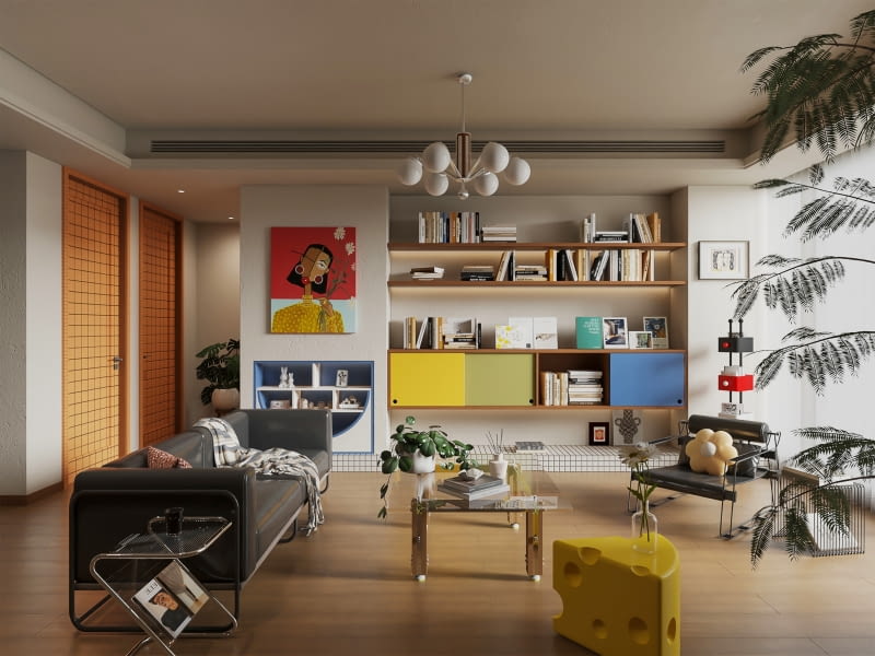 Salon z biblioteką - inspirujące aranżacje