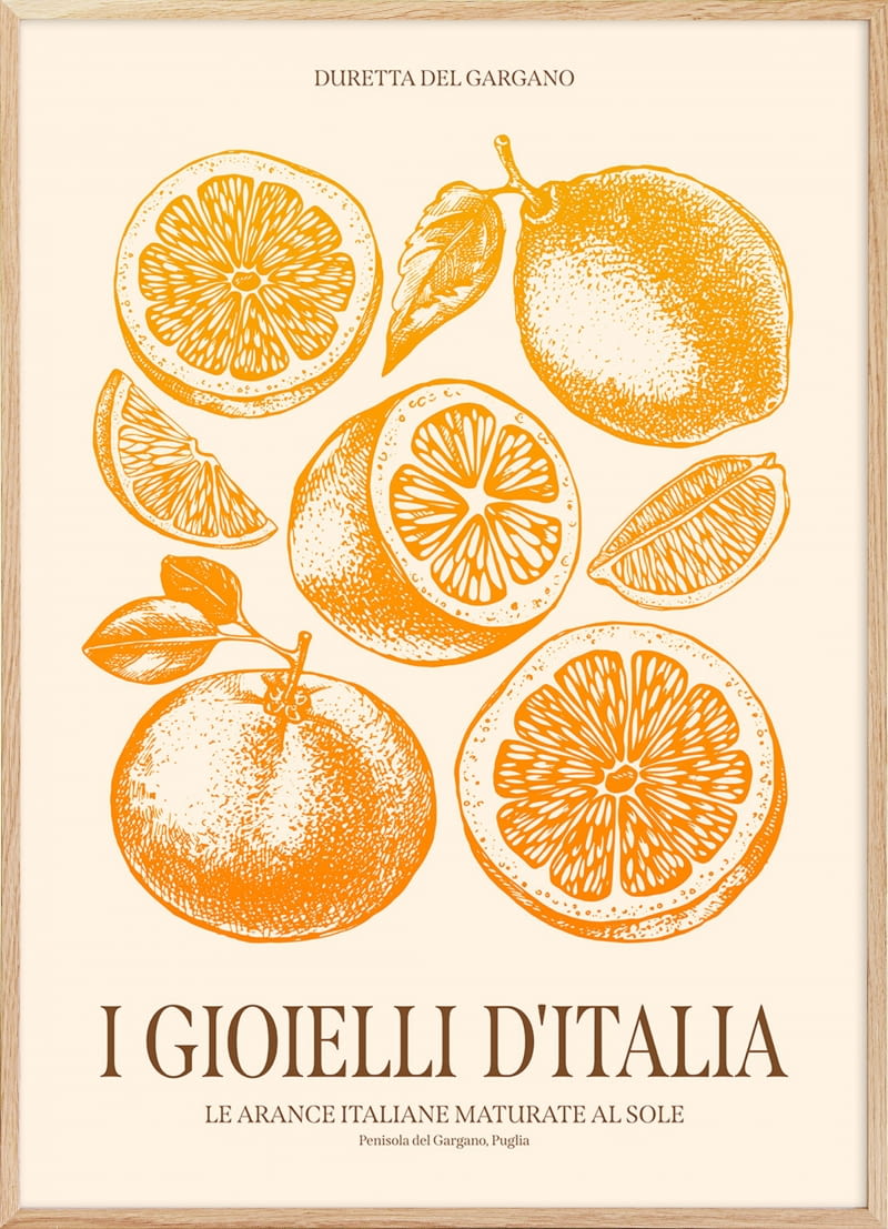 Plakat Włoskie Cytrusy, papier, 30 x 40 cm, 79 zł, posterstore.pl
