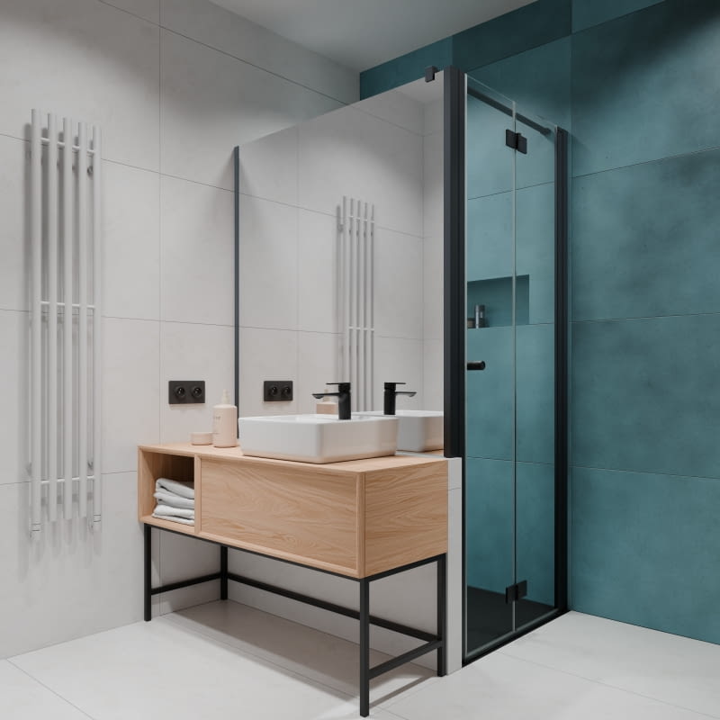 Kabina z lustrem NES KDJB Black