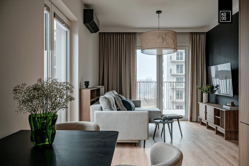 Nowoczesne mieszkanie pełne mocnych akcentów