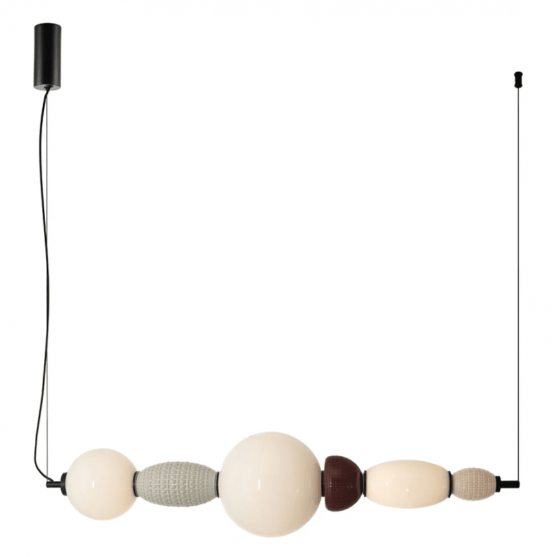Lampa wisząca pozioma GARCA kremowa ceramika