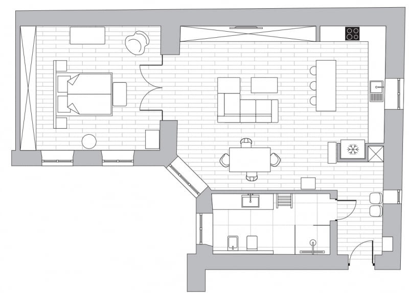 Plan mieszkania 86 m kw.