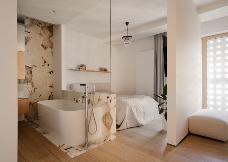 Światło, przestrzeń i architektura - apartament w zielonej części Marymontu