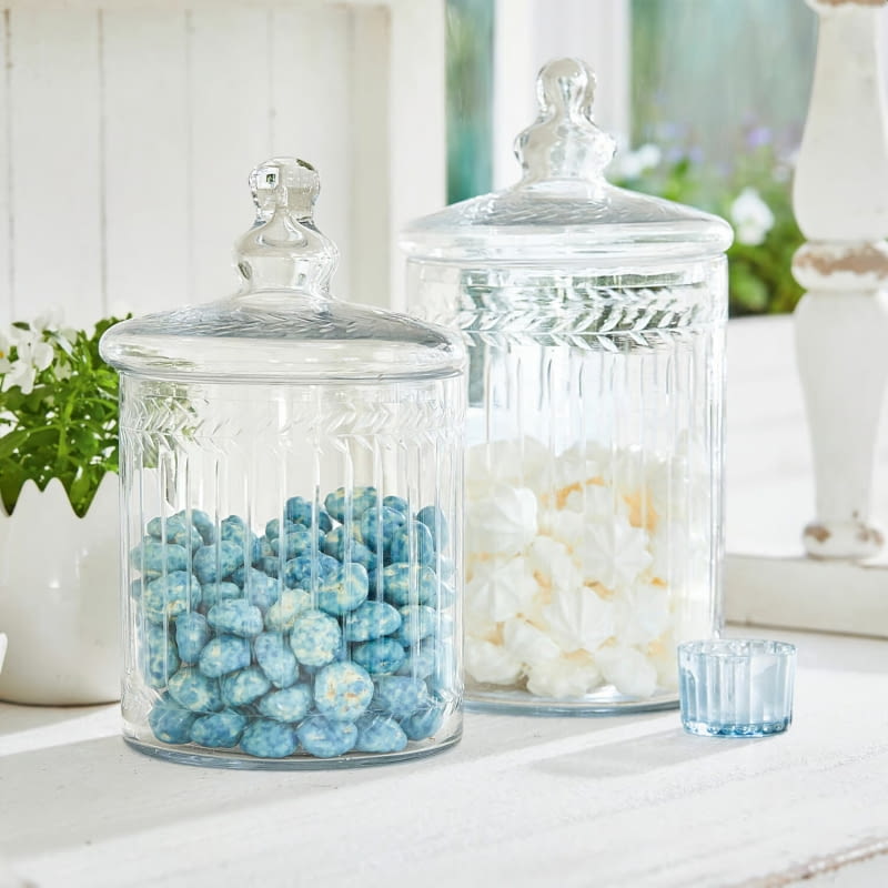 Pojemnik szklany, Maledisant zestaw 2 szt, szkło dmuchane, Mały słoik – wys. 23 cm, duży – 30 cm, 149 zł, loberon.pl Pojemnik szklany, Maledisant zestaw 2 szt, szkło dmuchane, Mały słoik – wys. 23 cm, duży – 30 cm, 149 zł, loberon.pl