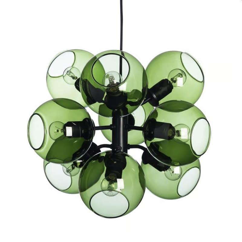 Lampa sufitowa Tage, czarno-zielone szkło, śr. 45 cm, 1459 zł, nordicnest.pl Lampa sufitowa Tage, czarno-zielone szkło, śr. 45 cm, 1459 zł, nordicnest.pl