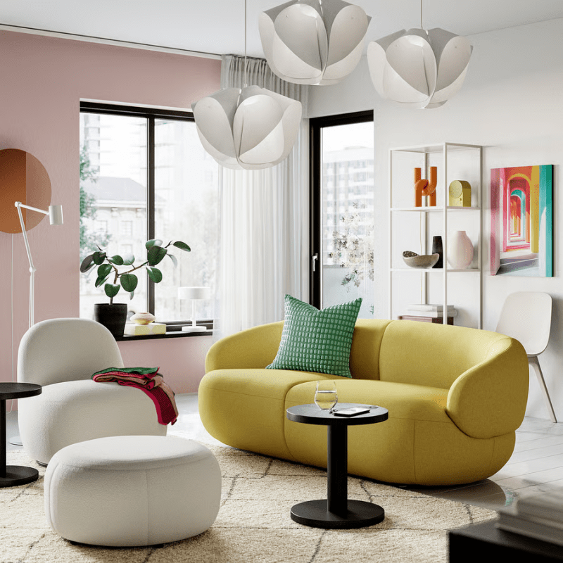 LILLESÄTER Sofa 3-osobowa, Gunnared jaskrawy zielonożółty