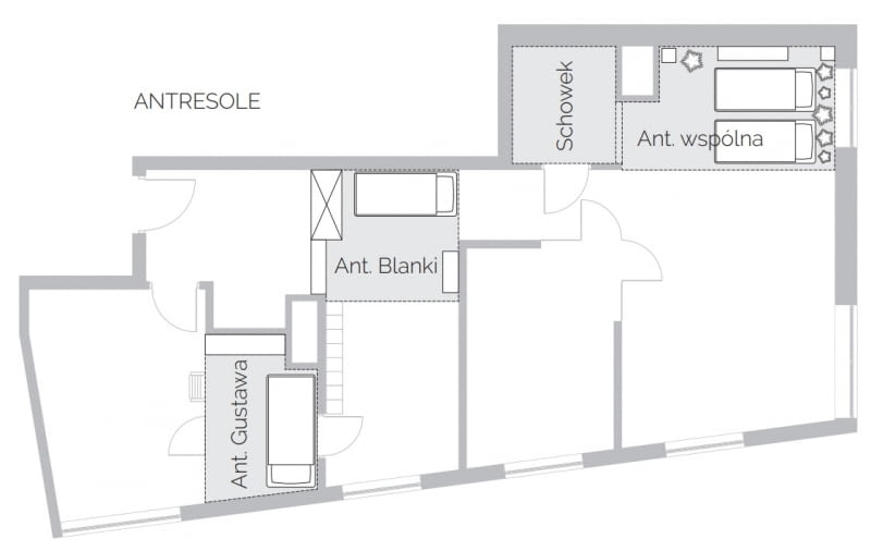 Plan mieszkania - antresole. Plan mieszkania - antresole.
