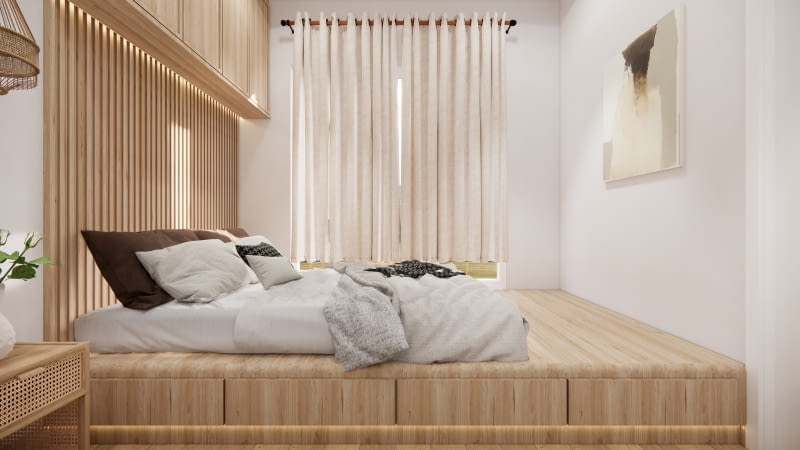 Łóżko na podeście - inspiracje Łóżko na podeście - inspiracje