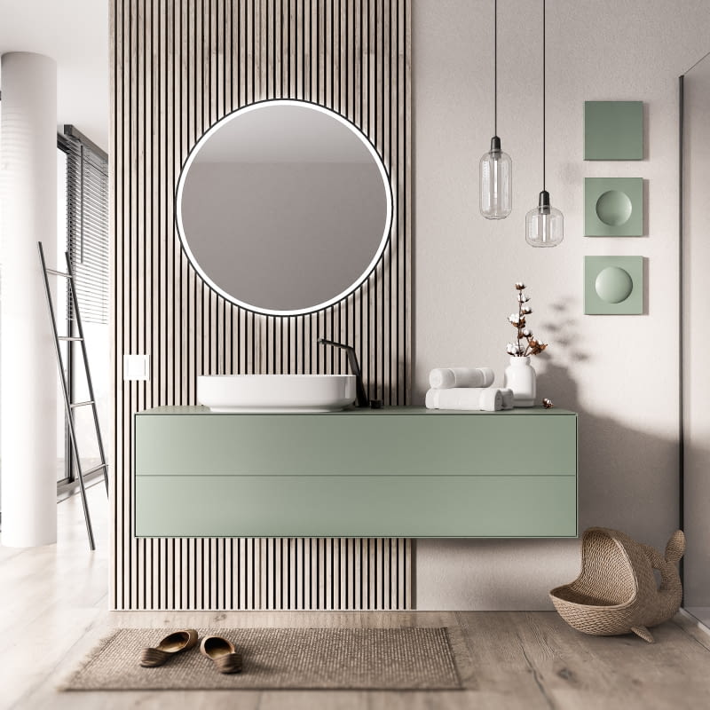 Uniwersalny, stonowany design okrągłego lustra perfekcyjnie wpisuje się w wystrój pomieszczeń urządzonych w dowolnym stylu – począwszy od klasycznych łazienek, a skończywszy na wnętrzach nowoczesnych i minimalistycznych.