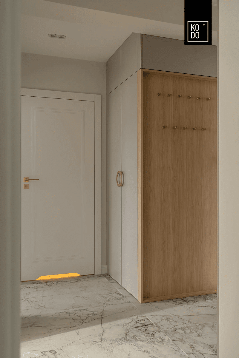 Wnętrza w złotej poświacie - projekt pracowni KODO