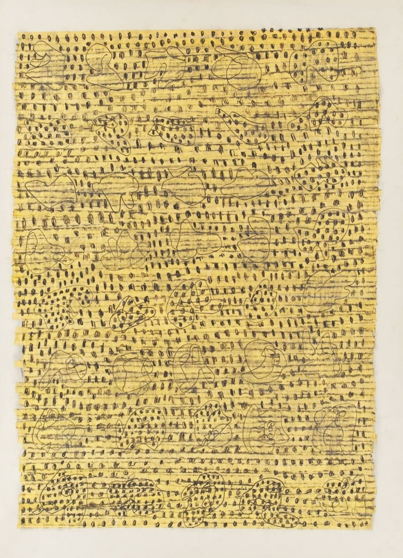Liliana Mikołajewska-Jansen, Bez tytułu, 1979, kolaż, ołówek, taśma, papier, dzięki uprzejmości rodziny artystki Liliana Mikołajewska-Jansen, Bez tytułu, 1979, kolaż, ołówek, taśma, papier, dzięki uprzejmości rodziny artystki