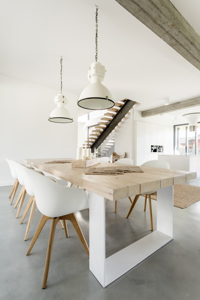 Skandynawski salon z kuchnią