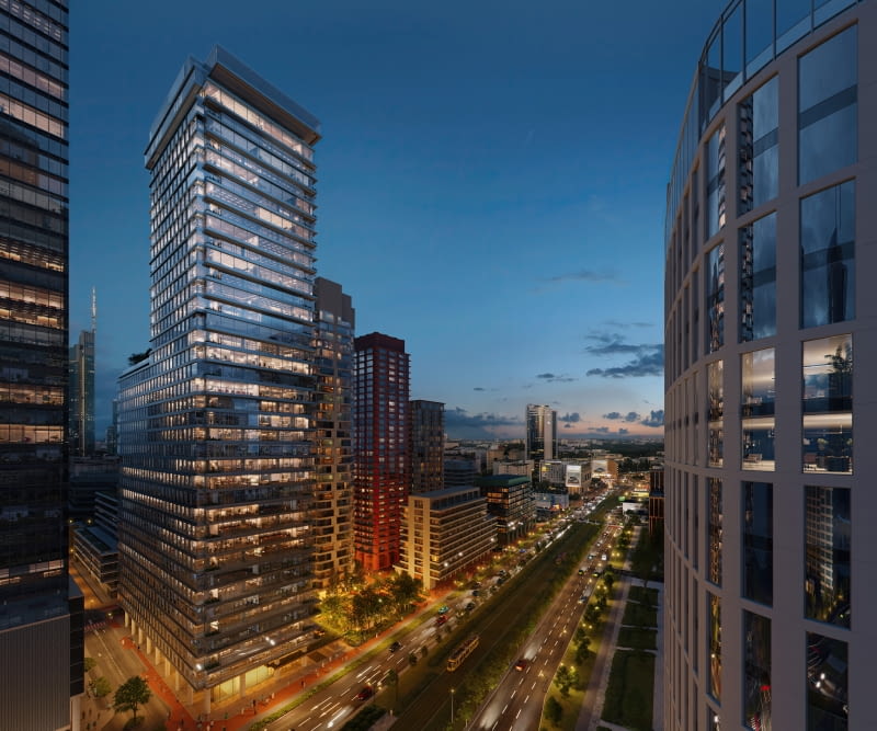 AFI Tower w kompleksie Towarowa22. Proj. JEMS Architekci AFI Tower w kompleksie Towarowa22. Proj. JEMS Architekci