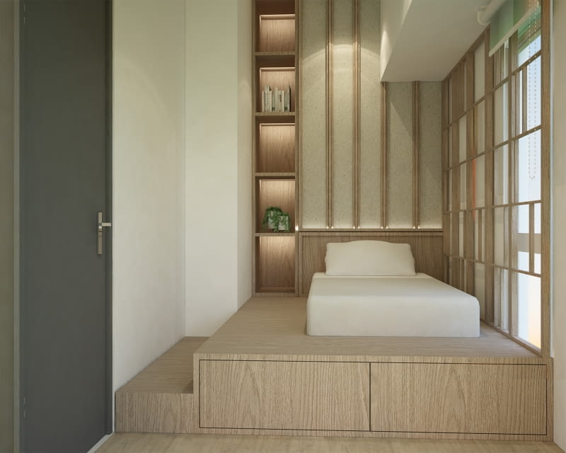 Łóżko przy oknie Łóżko przy oknie