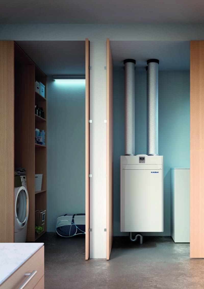 Centralę w zależności od jej wielkości, wagi i konstrukcji można zawiesić (np. tak jak na zdjęciu) lub postawić na podłodze. Niektóre  modele można też zamontować poziomo i ukryć w podwieszanym  suficie