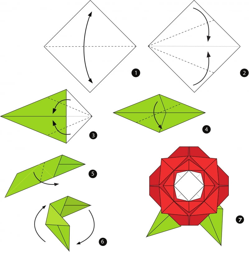 Róże z papieru - składanie serwetki - listki. Róże z papieru - składanie serwetki - listki.