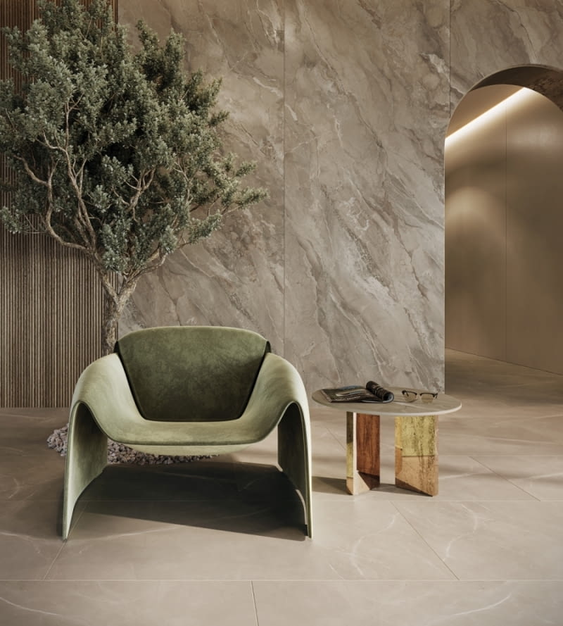 Płytki świetnie dopełniają wnętrze salonu, a wykończona nimi podłoga jest łatwa w pielęgnacji. Płytki świetnie dopełniają wnętrze salonu, a wykończona nimi podłoga jest łatwa w pielęgnacji.