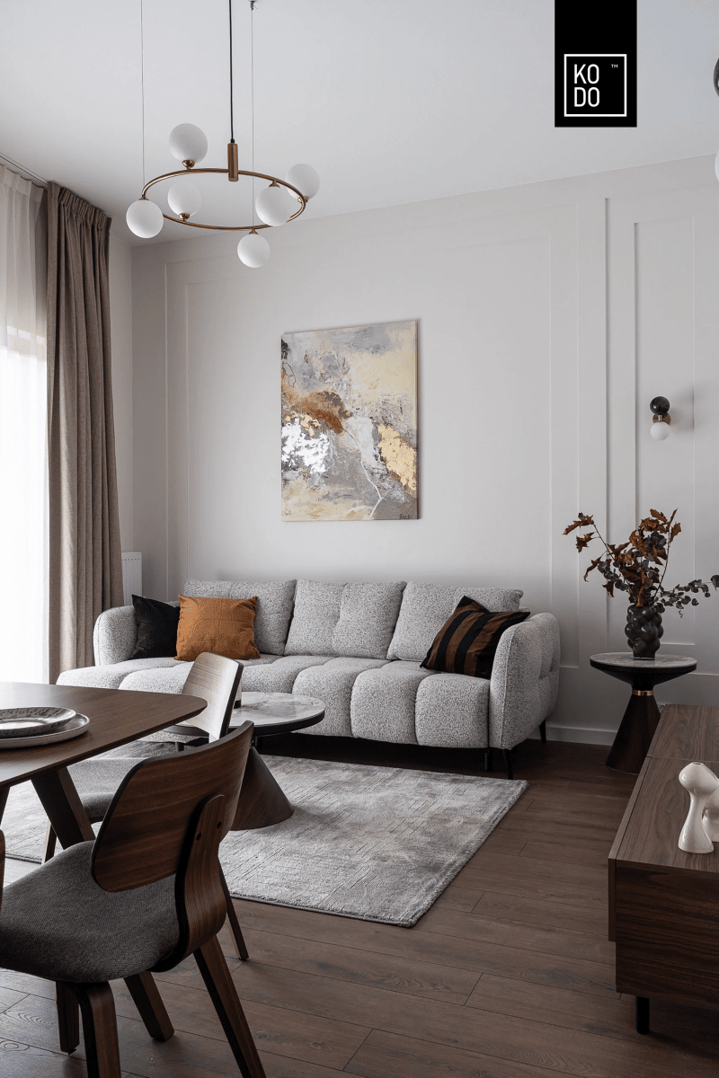 Dwupokojowe mieszkanie w kolorach ziemi Dwupokojowe mieszkanie w kolorach ziemi