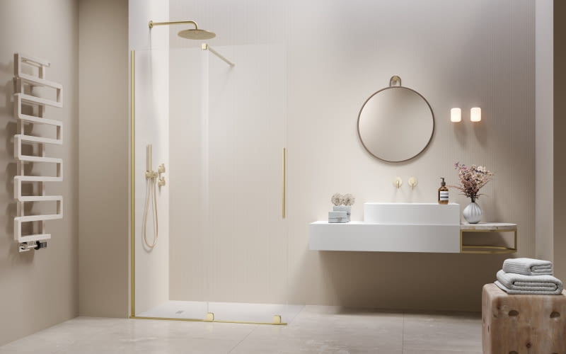 Radaway Furo Brushed Light Gold Walk-in Radaway Furo Brushed Light Gold Walk-in