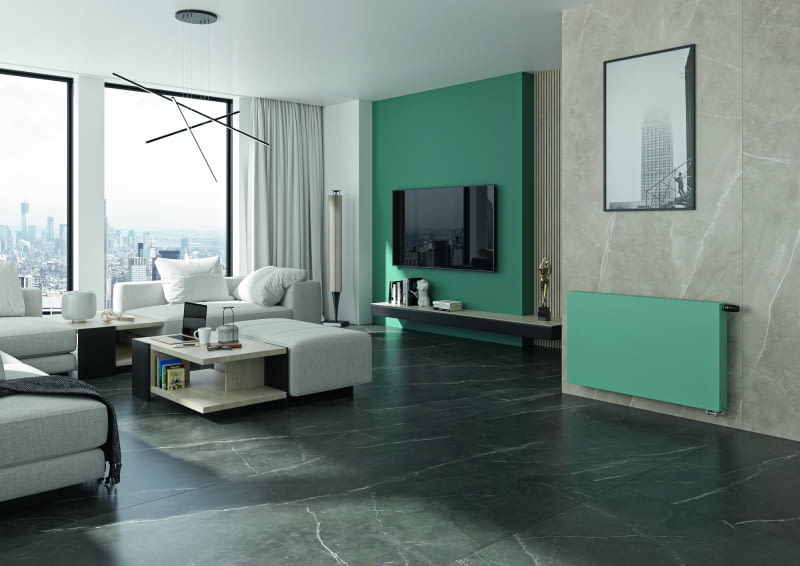 Nowoczesne grzejniki dekoracyjne zajmują eksponowane miejsce w salonie, zdobią hol, kuchnię i łazienkę