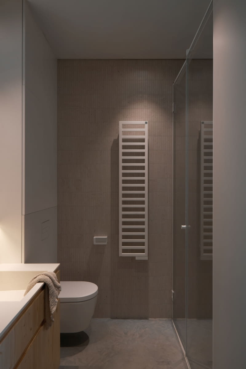 Na ścianie mozaika gresowa Holiday Travertine - 298x298 mm. Na ścianie mozaika gresowa Holiday Travertine - 298x298 mm.