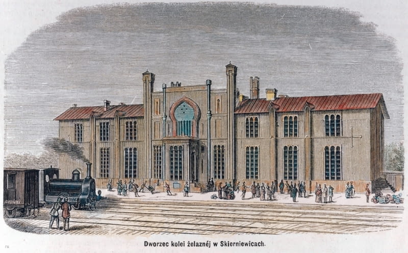 Dworzec Carski w Skierniewicach w XIX wieku Dworzec Carski w Skierniewicach w XIX wieku